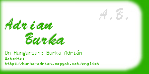 adrian burka business card